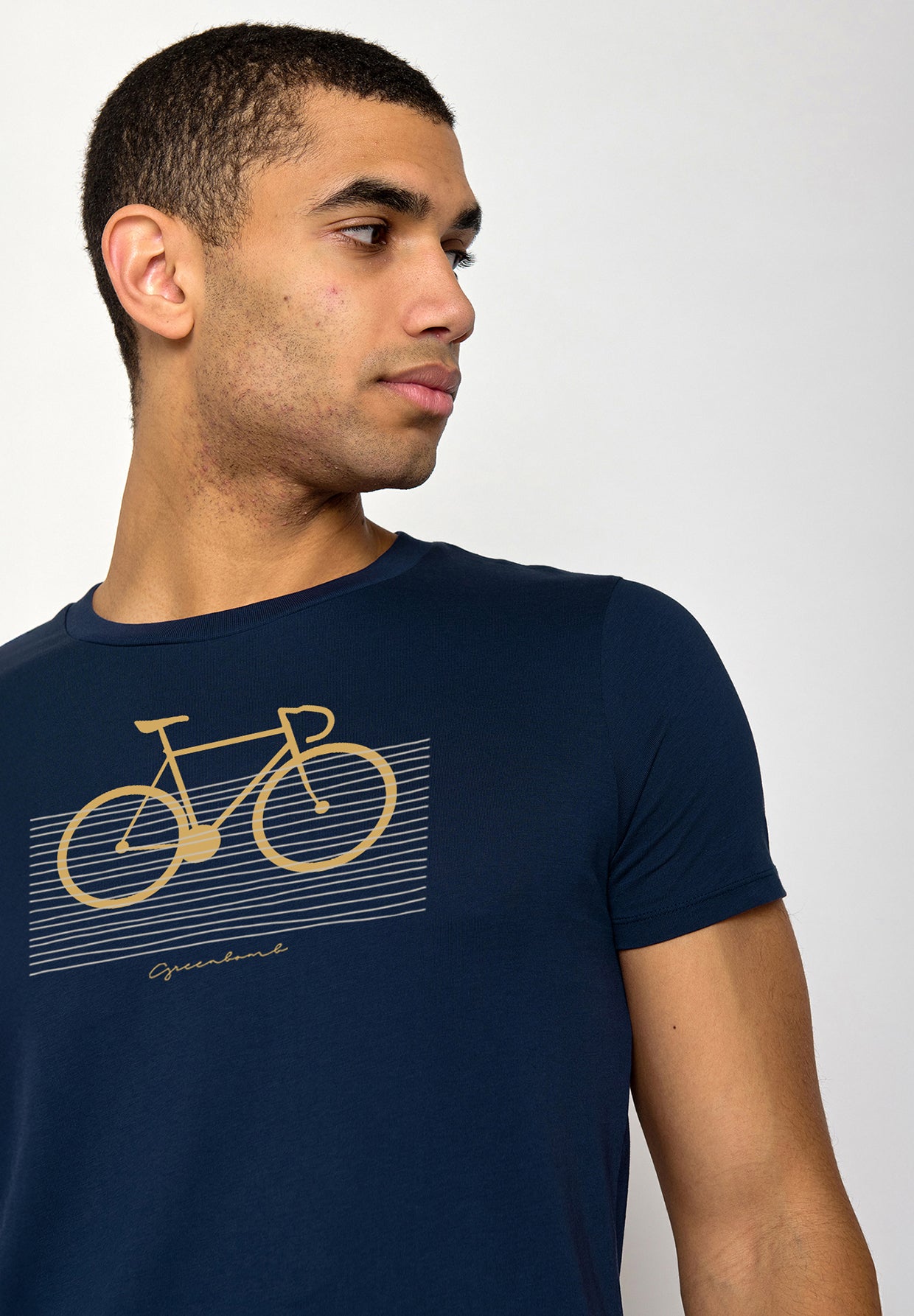 Navy: Sportliches T-Shirt aus Bio-Baumwolle für Herren [19553]