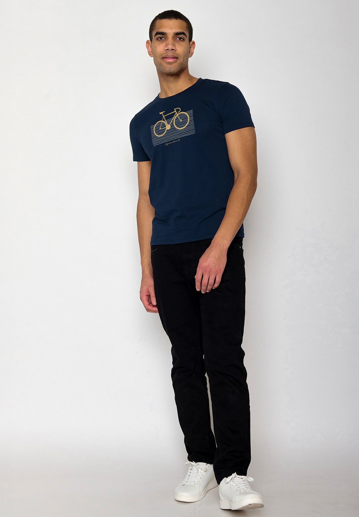Navy: Sportliches T-Shirt aus Bio-Baumwolle für Herren [19554]