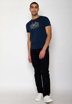Navy: Sportliches T-Shirt aus Bio-Baumwolle für Herren [19554]