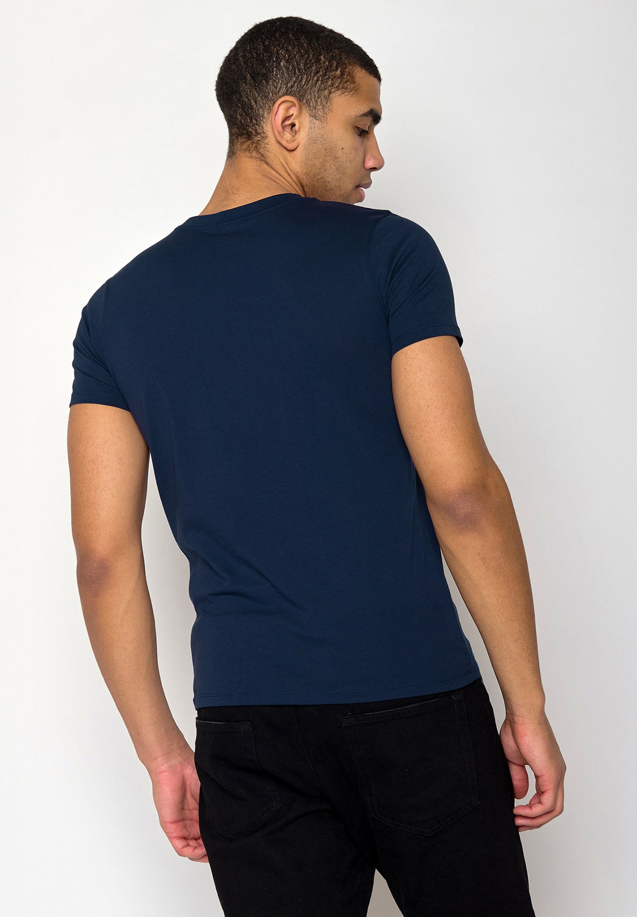 Navy: Sportliches T-Shirt aus Bio-Baumwolle für Herren [19555]