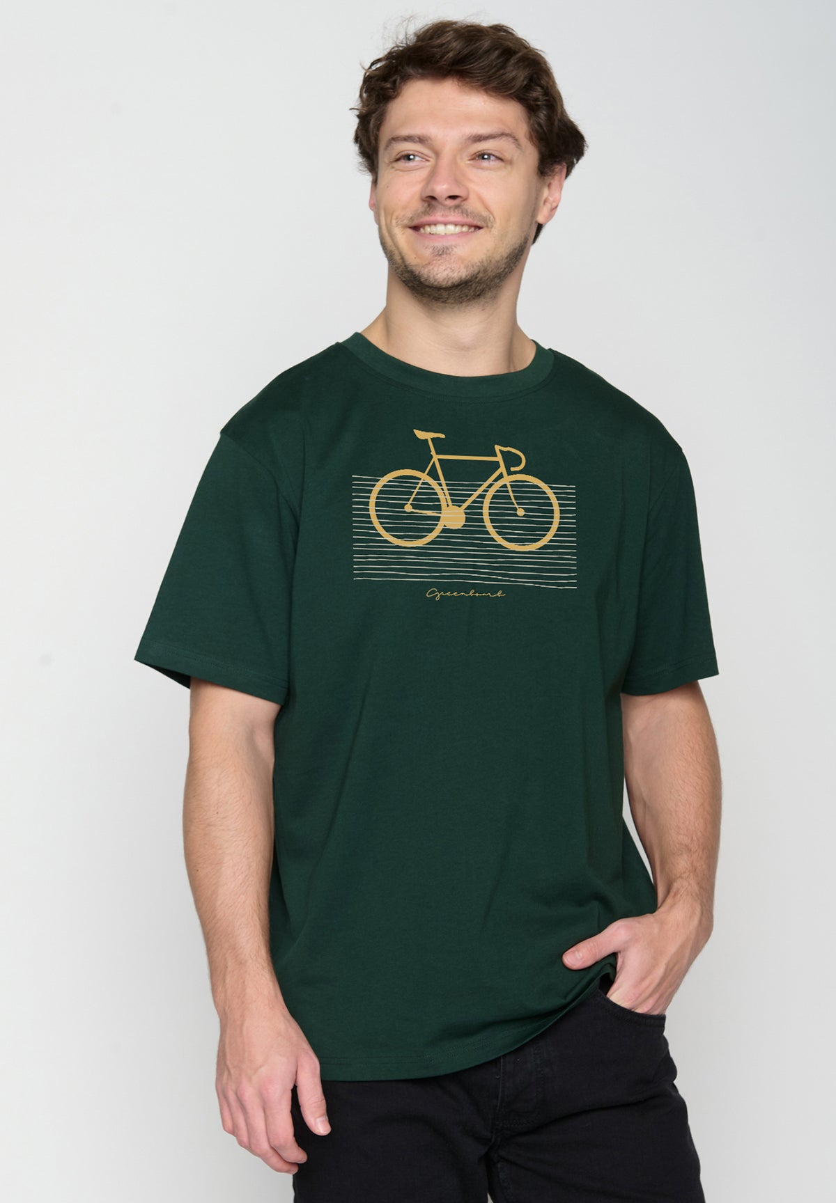 Grün:  Lässiges T-Shirt aus Bio-Baumwolle für Herren [19557]