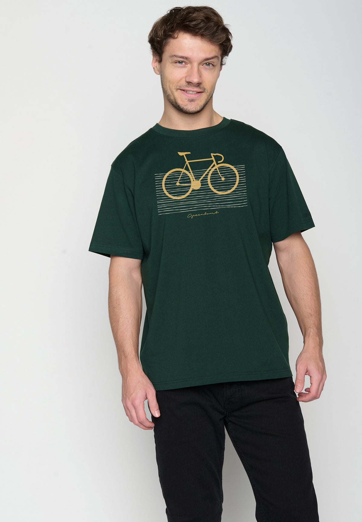 Grün:  Lässiges T-Shirt aus Bio-Baumwolle für Herren [19558]