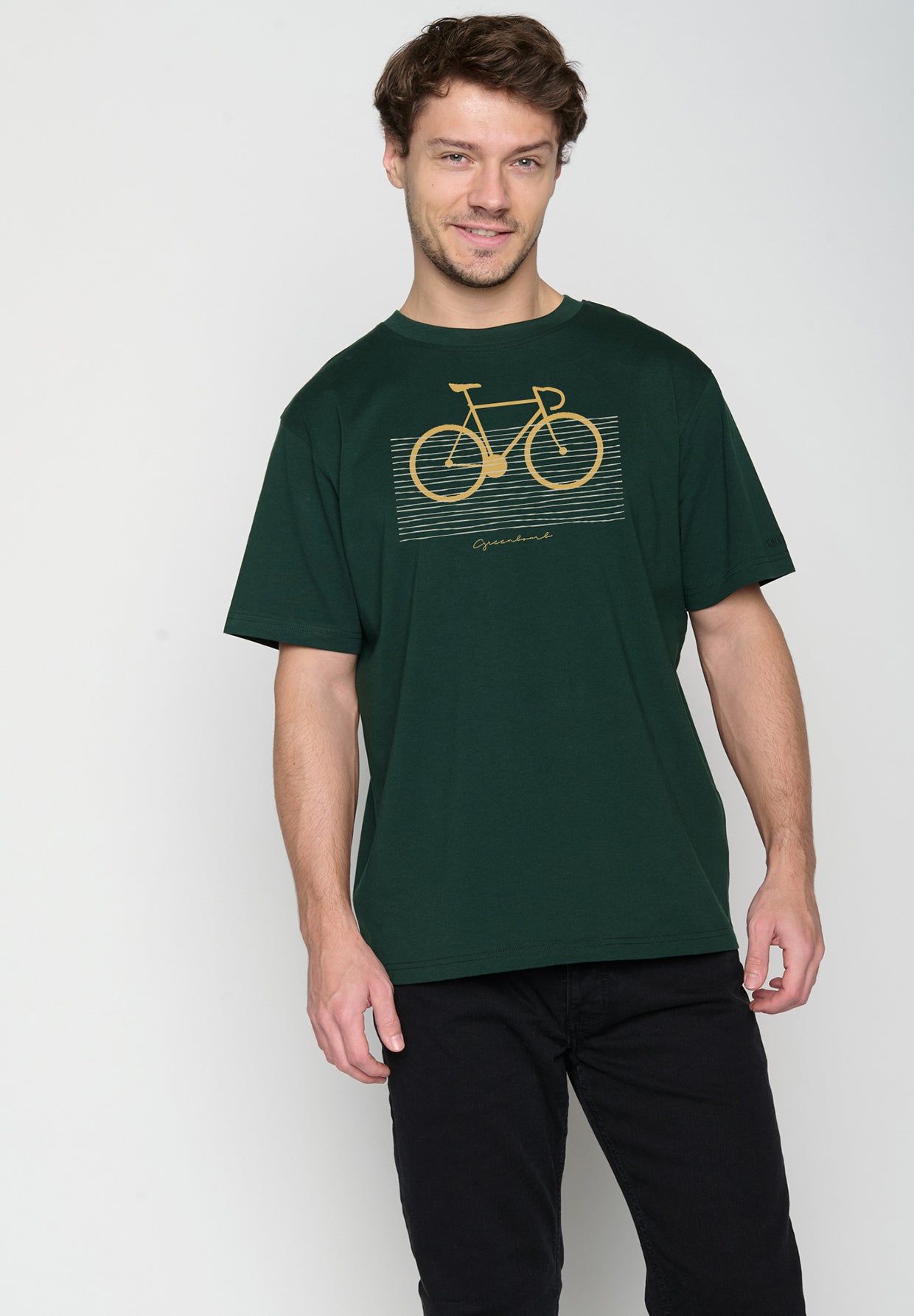 Grün:  Lässiges T-Shirt aus Bio-Baumwolle für Herren [19558]