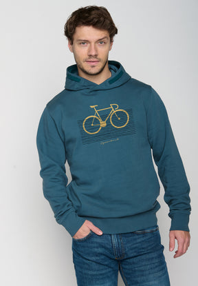 Blau:  Kuschliger Hoodie aus Bio-Baumwolle für Herren [19564]