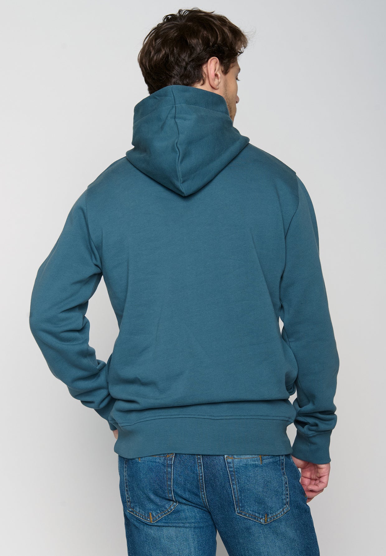 Blau:  Kuschliger Hoodie aus Bio-Baumwolle für Herren [19565]