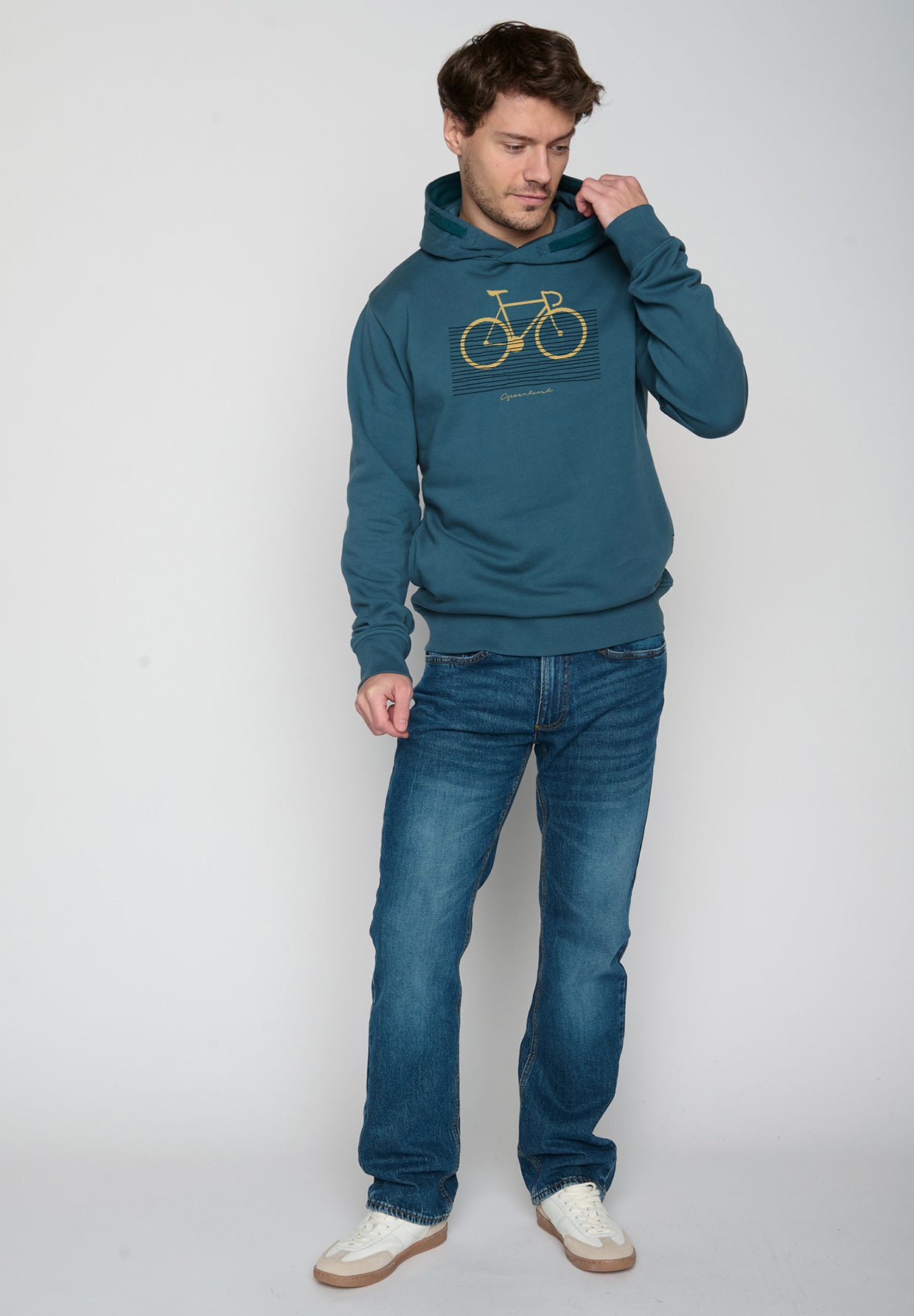 Blau:  Kuschliger Hoodie aus Bio-Baumwolle für Herren [19566]