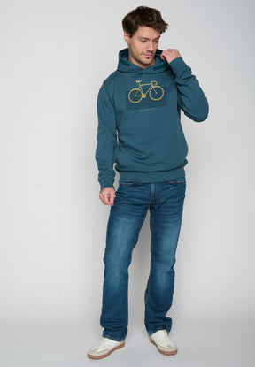 Blau:  Kuschliger Hoodie aus Bio-Baumwolle für Herren [19566]