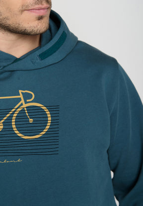 Blau:  Kuschliger Hoodie aus Bio-Baumwolle für Herren [19567]