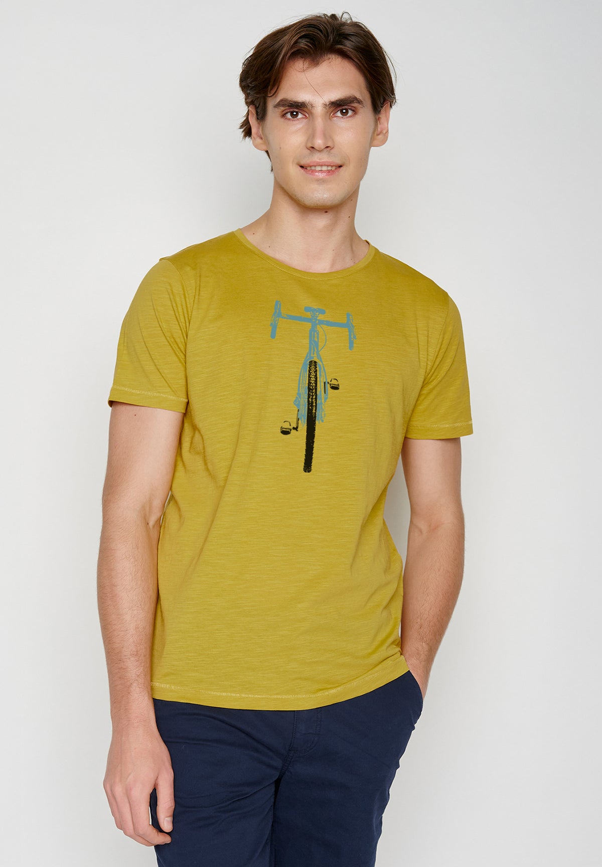 Gelb:  Lässiges T-Shirt aus Bio-Baumwolle für Herren [19573]