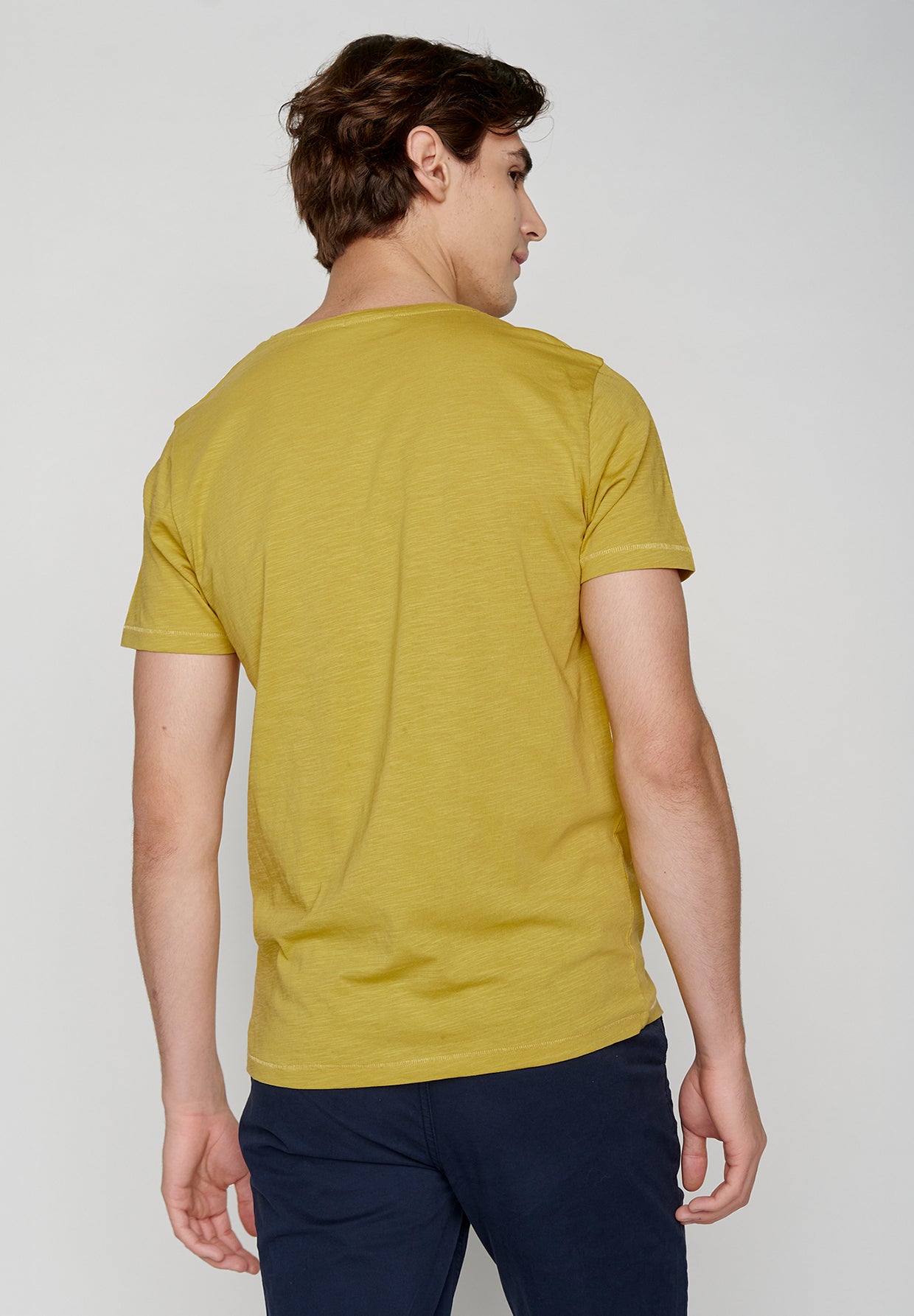 Gelb:  Lässiges T-Shirt aus Bio-Baumwolle für Herren [19575]