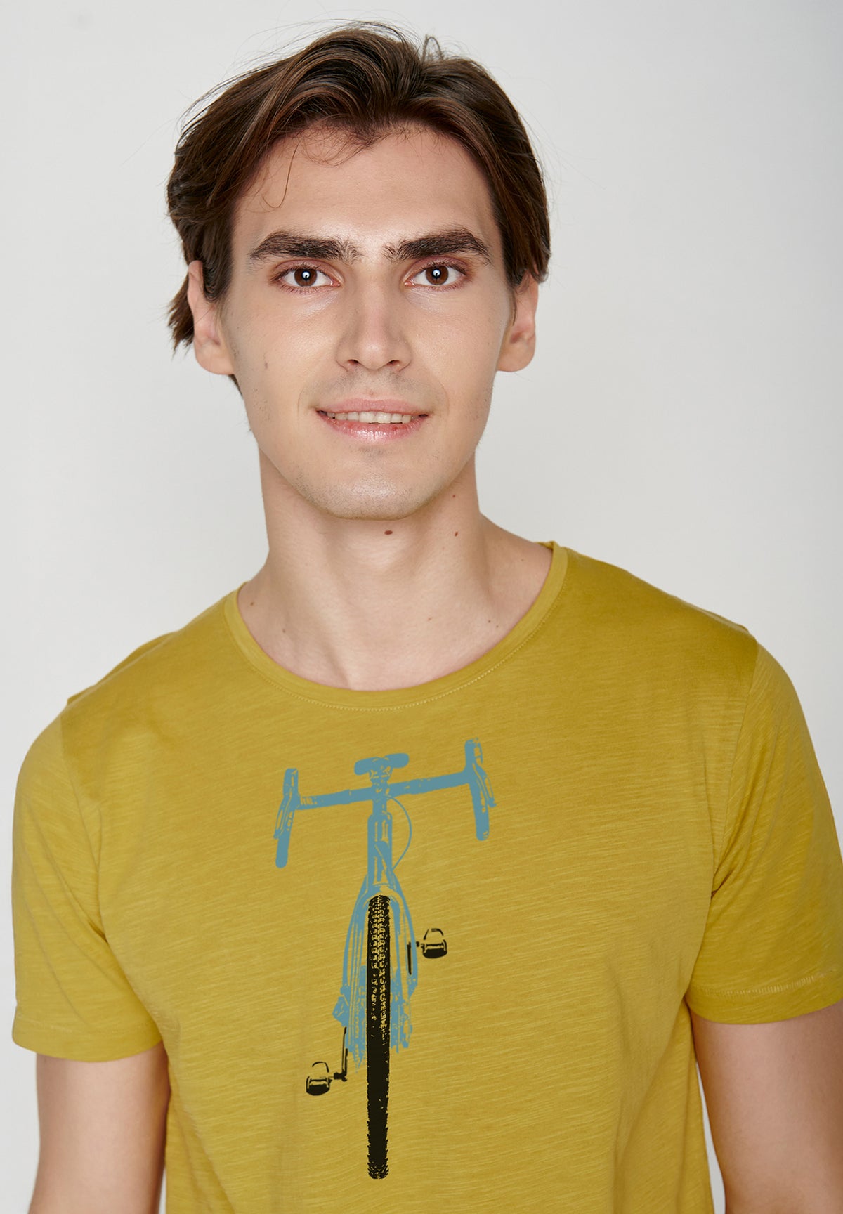 Gelb:  Lässiges T-Shirt aus Bio-Baumwolle für Herren [19576]