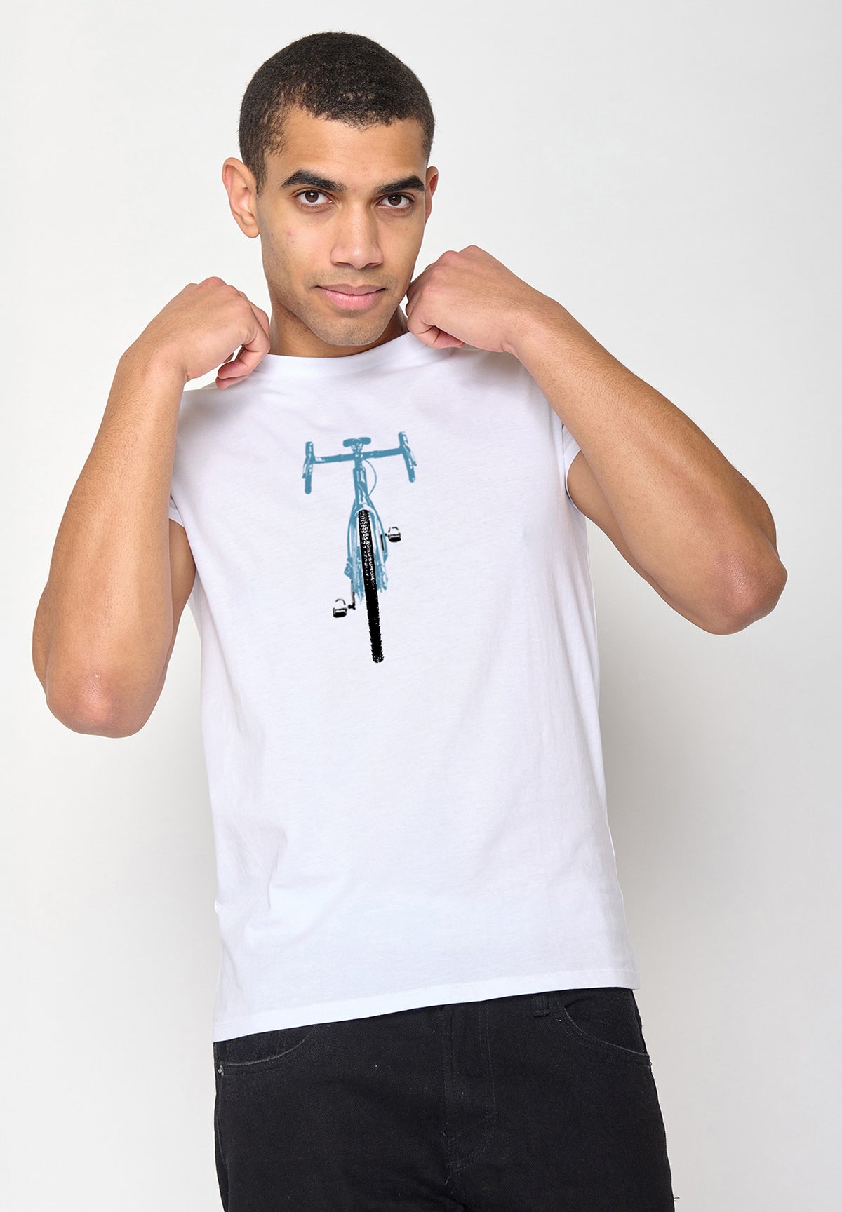 Weiß:  Sportliches T-Shirt aus Bio-Baumwolle für Herren [19578]