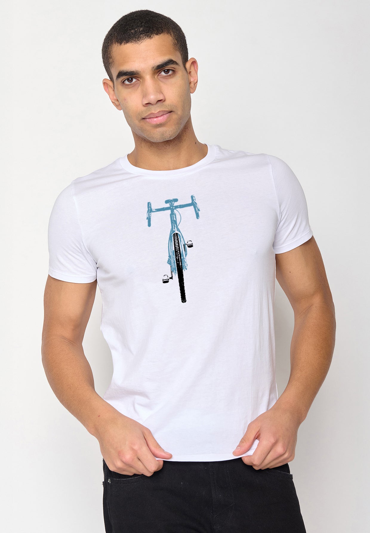 Weiß:  Sportliches T-Shirt aus Bio-Baumwolle für Herren [19579]