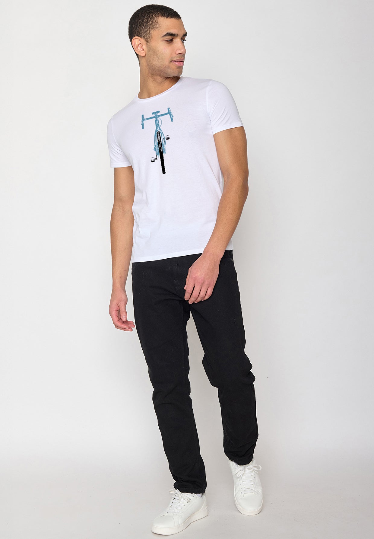 Weiß:  Sportliches T-Shirt aus Bio-Baumwolle für Herren [19583]