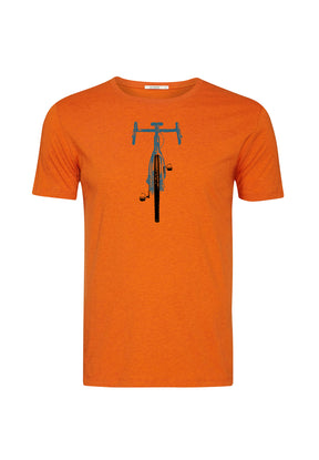 Black Heather Orange: Sportliches T-Shirt aus Bio-Baumwolle für Herren [19589]