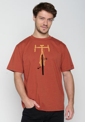 Dark Clay: Lässiges Oversize-T-Shirt aus Bio-Baumwolle für Herren [19592]