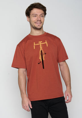 Dark Clay: Lässiges Oversize-T-Shirt aus Bio-Baumwolle für Herren [19593]