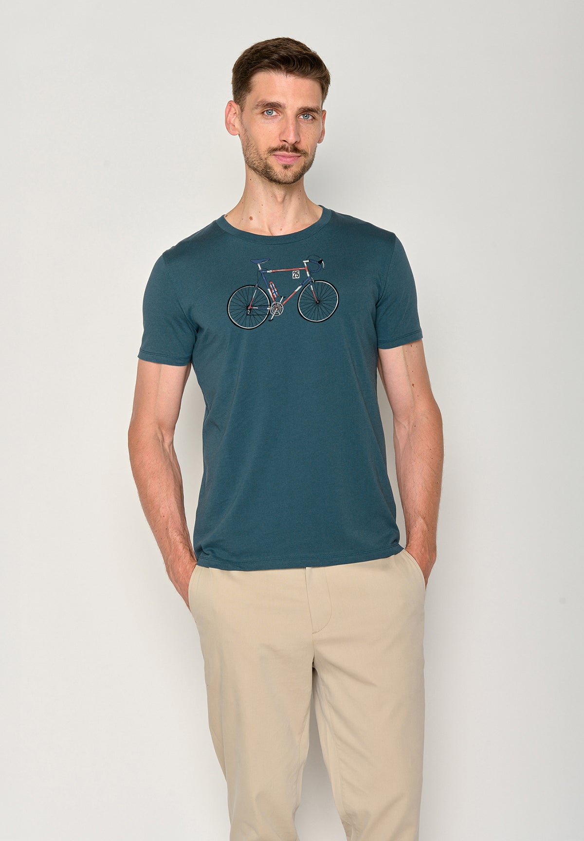 Blau:  Sportliches T-Shirt aus Bio-Baumwolle für Herren [19598]