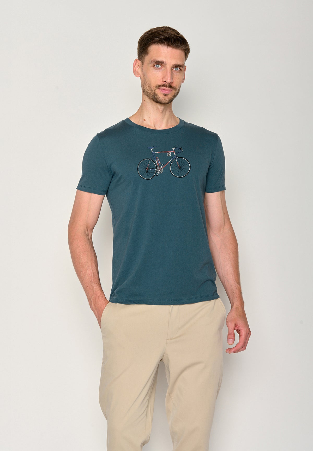 Blau:  Sportliches T-Shirt aus Bio-Baumwolle für Herren [19599]