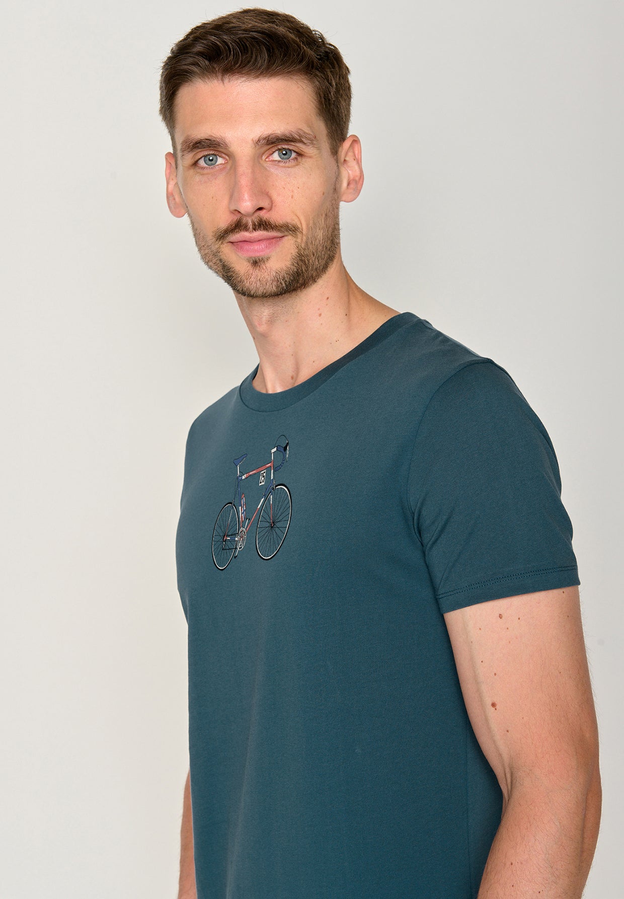 Blau:  Sportliches T-Shirt aus Bio-Baumwolle für Herren [19601]