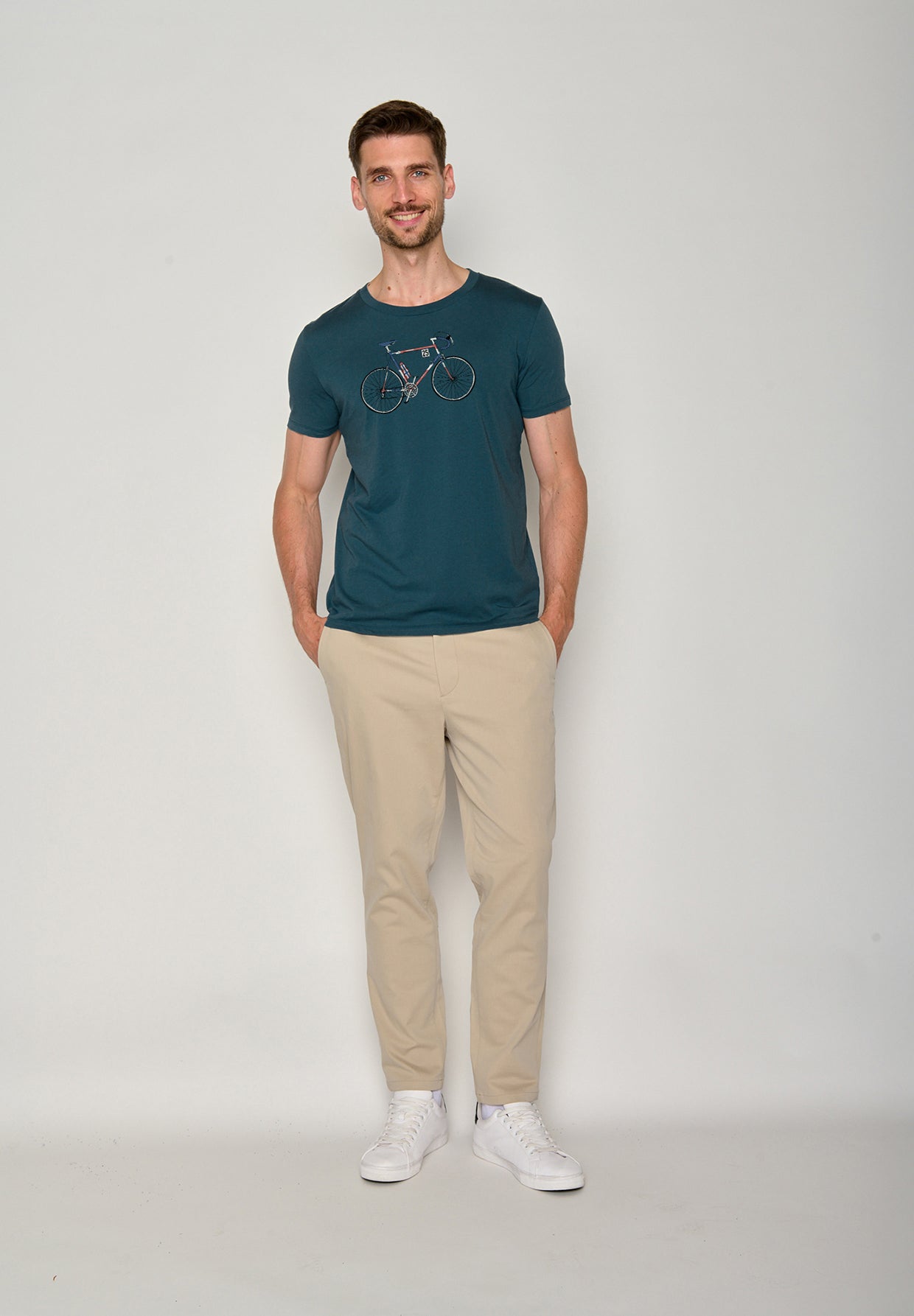 Blau:  Sportliches T-Shirt aus Bio-Baumwolle für Herren [19602]