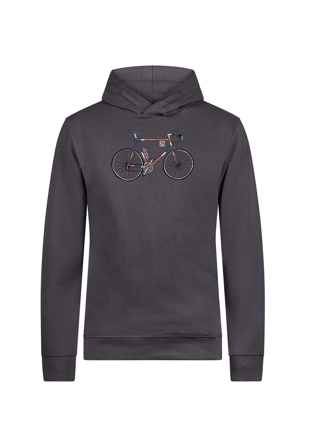 Anthracite: Kuschliger Hoodie aus Bio-Baumwolle für Herren [19610]