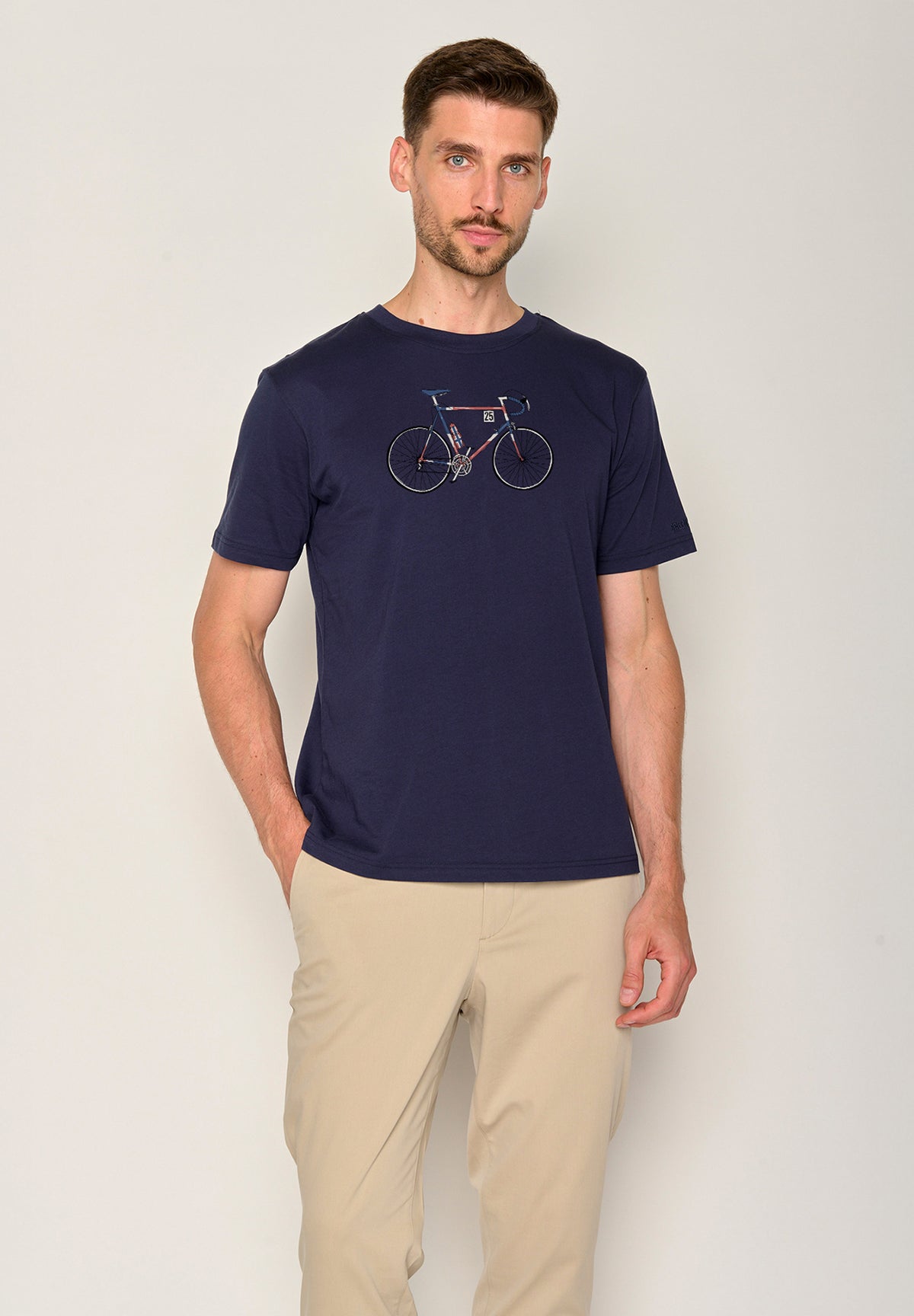 Blau:  Lässiges T-Shirt aus Bio-Baumwolle für Herren [19611]