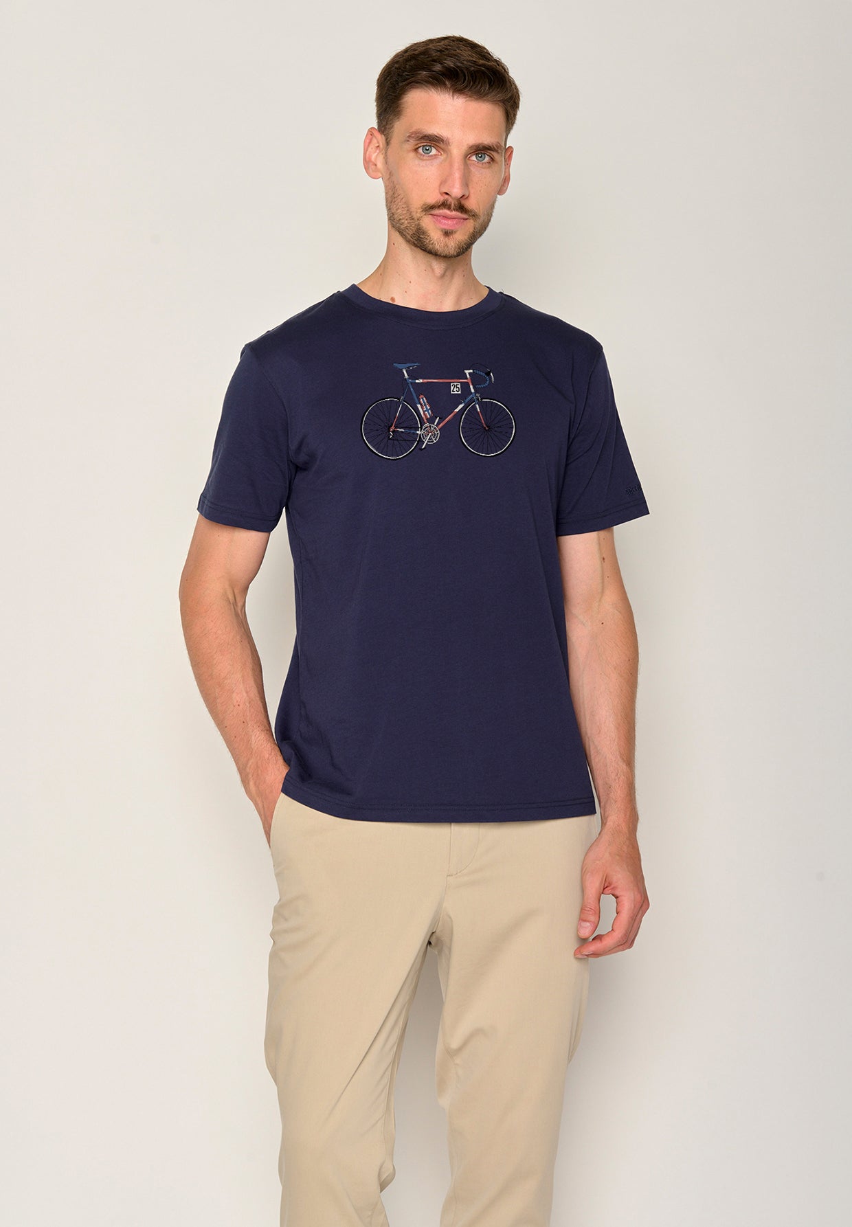 Blau:  Lässiges T-Shirt aus Bio-Baumwolle für Herren [19611]