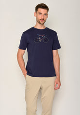 Blau:  Lässiges T-Shirt aus Bio-Baumwolle für Herren [19611]