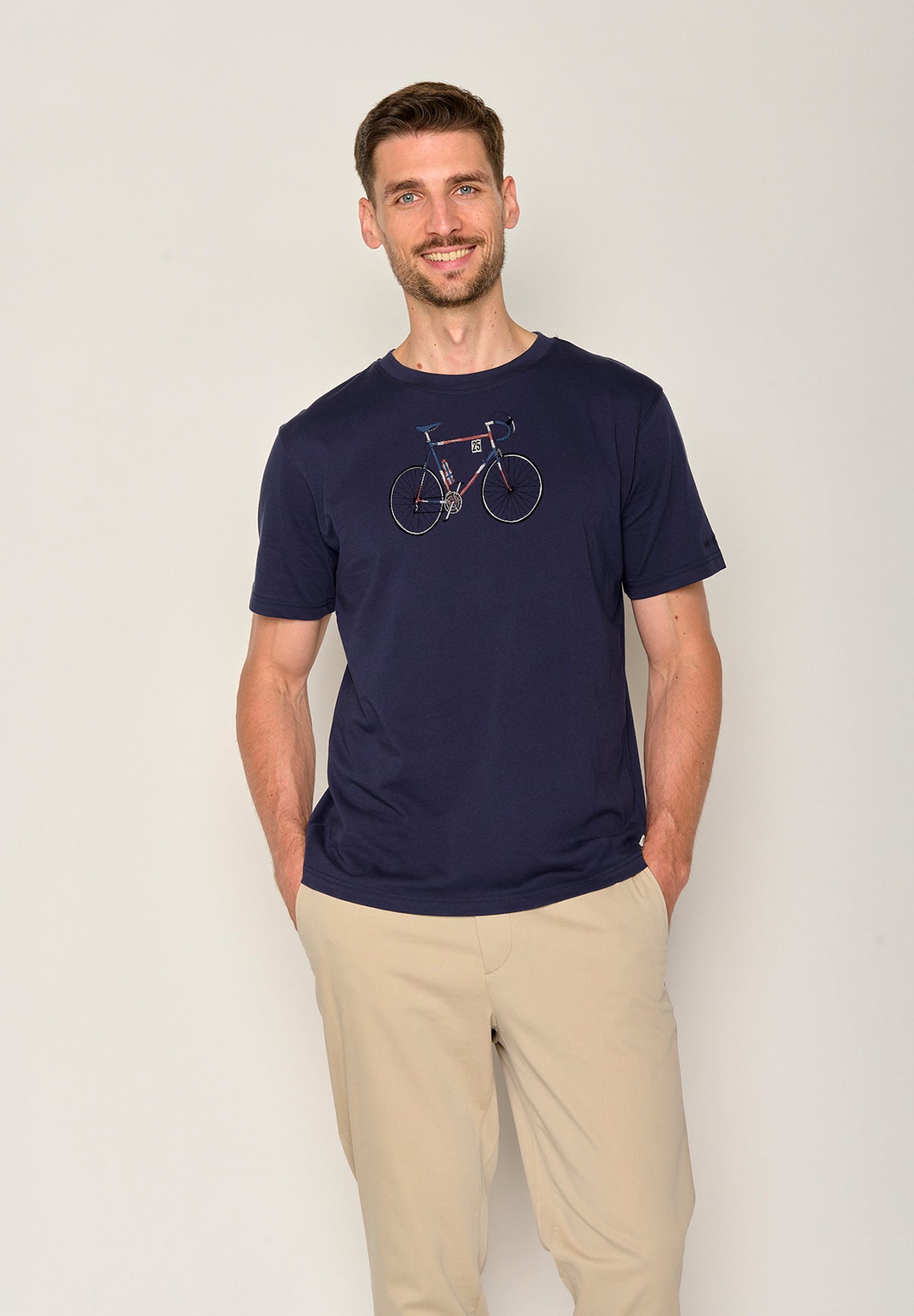 Blau:  Lässiges T-Shirt aus Bio-Baumwolle für Herren [19612]