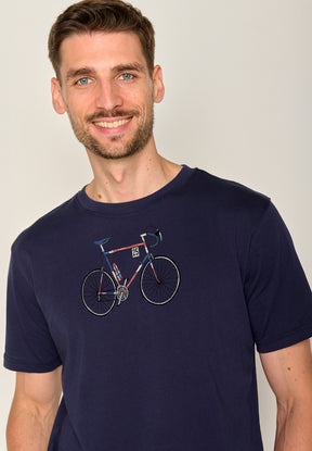 Blau:  Lässiges T-Shirt aus Bio-Baumwolle für Herren [19613]