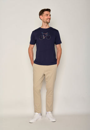 Blau:  Lässiges T-Shirt aus Bio-Baumwolle für Herren [19614]