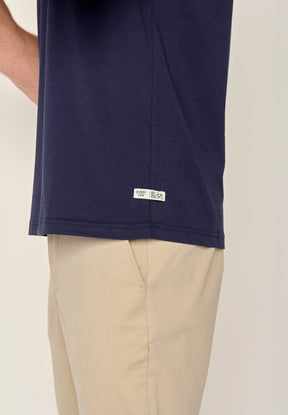 Blau:  Lässiges T-Shirt aus Bio-Baumwolle für Herren [19615]