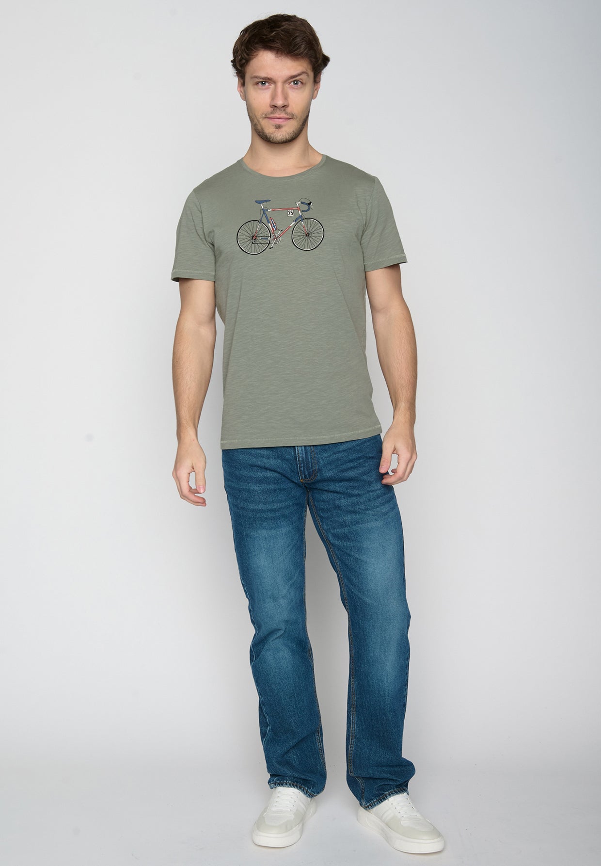 Grün:  Lässiges T-Shirt aus Bio-Baumwolle für Herren [19619]