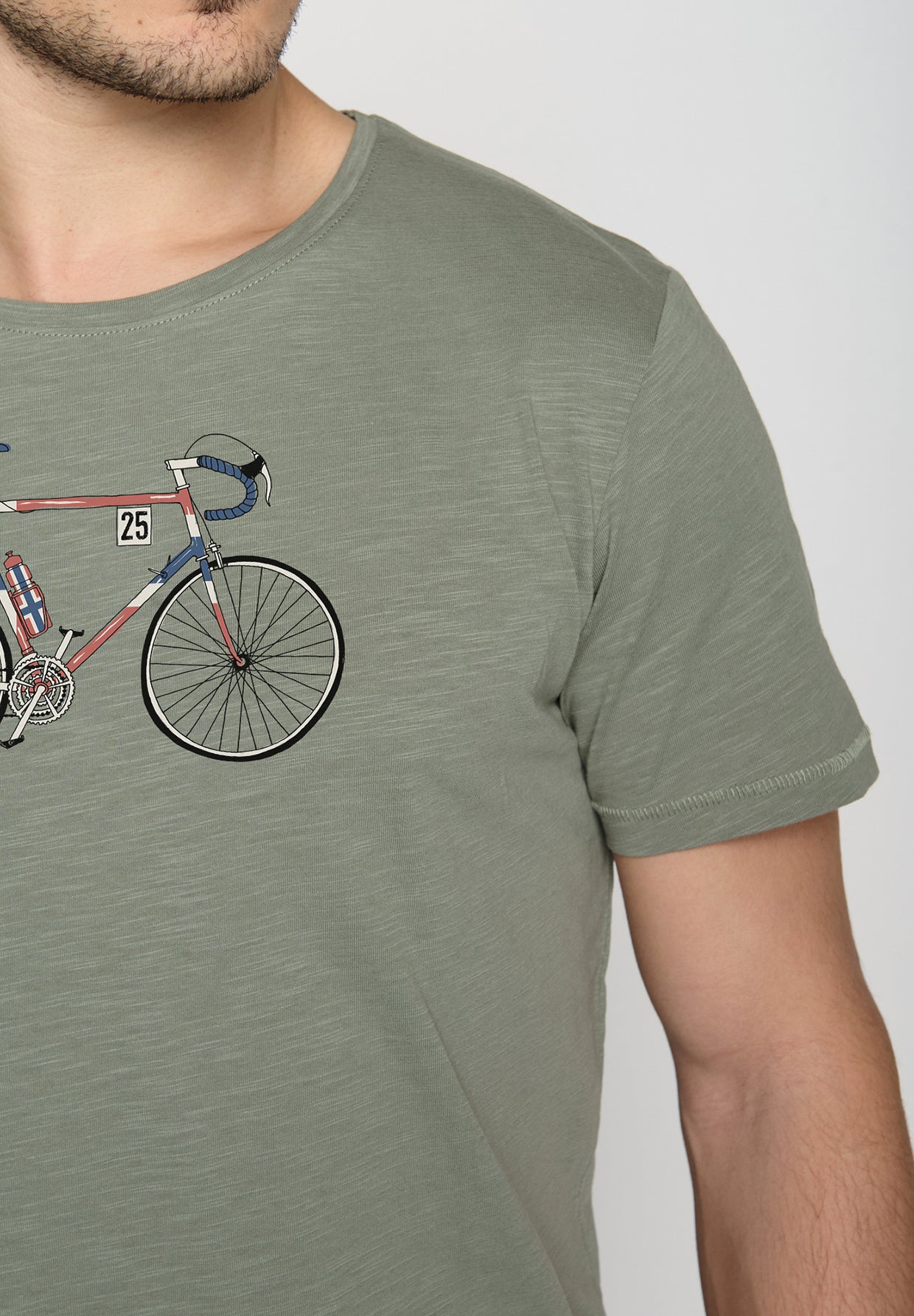 Grün:  Lässiges T-Shirt aus Bio-Baumwolle für Herren [19620]