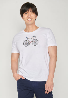Weiß:  Sportliches T-Shirt aus Bio-Baumwolle für Herren [19623]