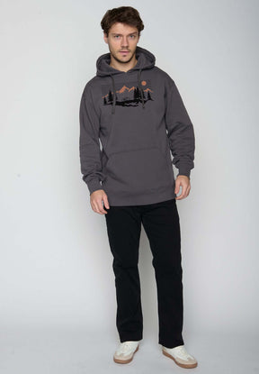 Anthracite: Gemütlicher Hoodie aus Bio-Baumwolle für Herren [19634]