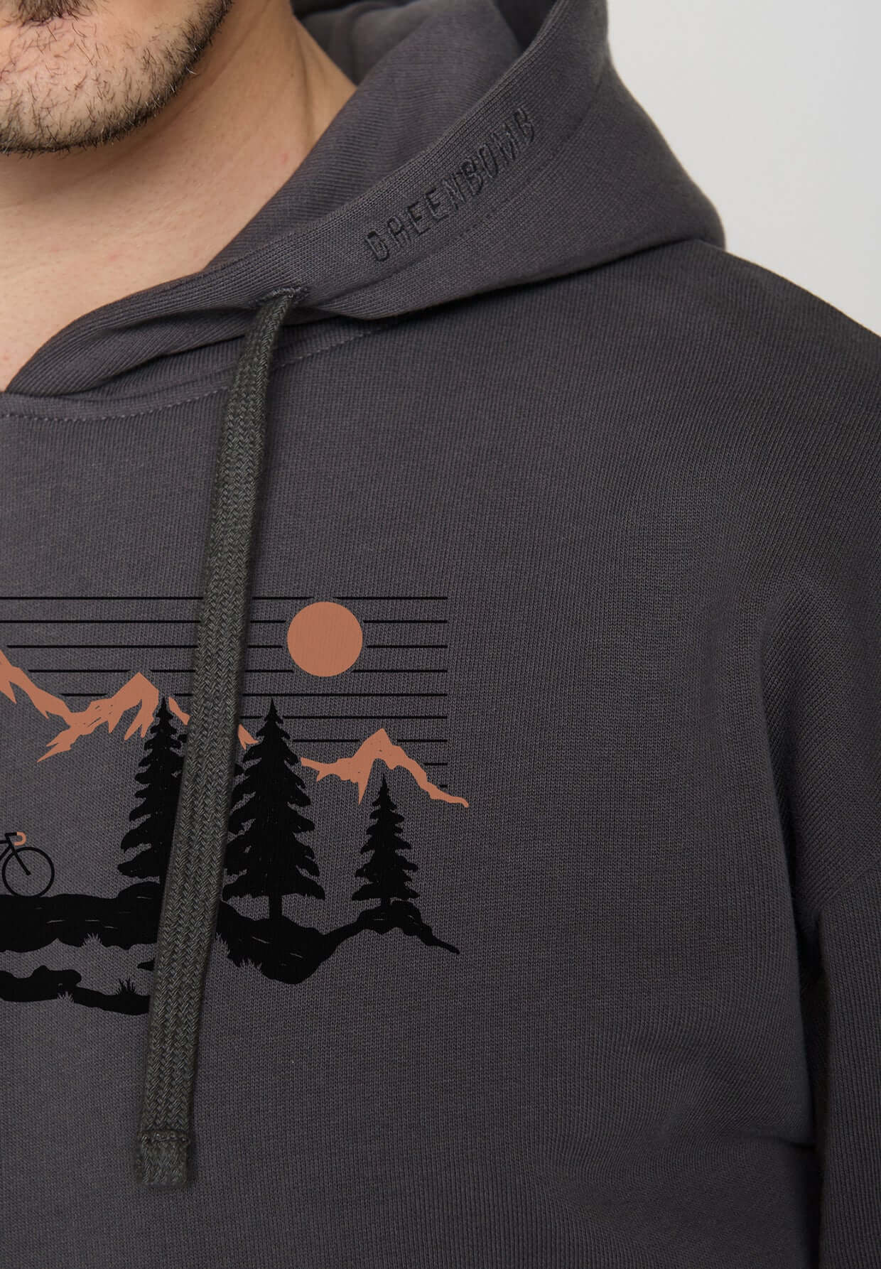 Anthracite: Gemütlicher Hoodie aus Bio-Baumwolle für Herren [19635]