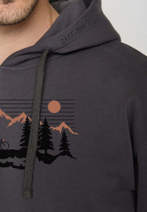 Anthracite: Gemütlicher Hoodie aus Bio-Baumwolle für Herren [19635]