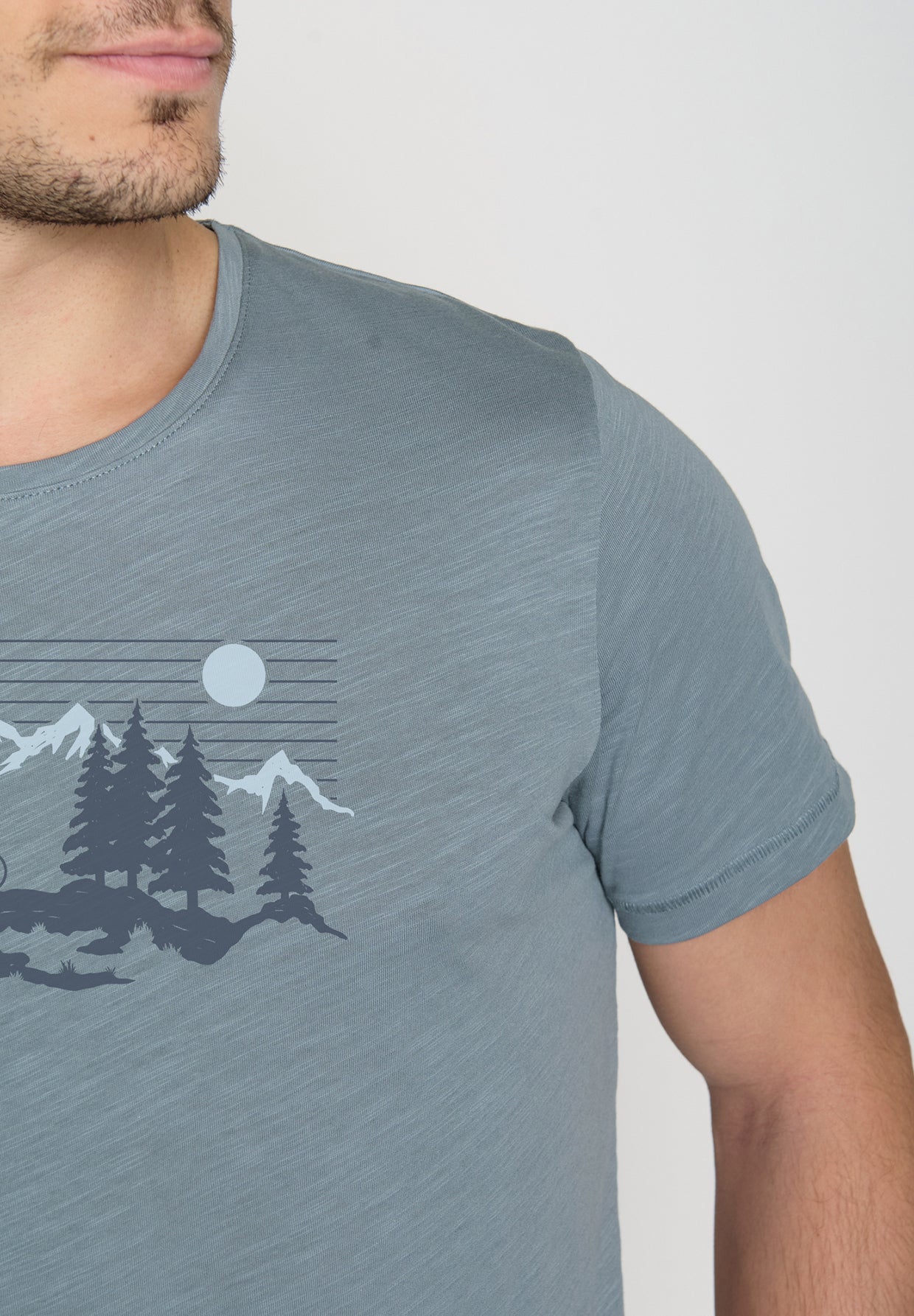 Grey Blue: Sportliches T-Shirt aus Bio-Baumwolle für Herren [19639]