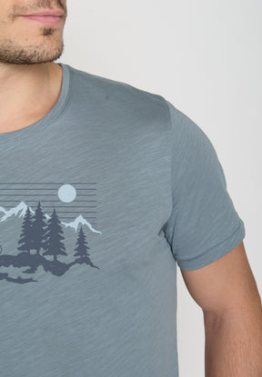 Grey Blue: Sportliches T-Shirt aus Bio-Baumwolle für Herren [19639]