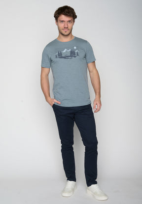 Blau:  Lässiges T-Shirt aus Bio-Baumwolle für Herren [19640]