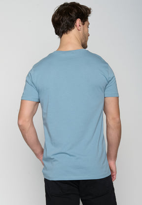Blau:  Sportliches T-Shirt aus Bio-Baumwolle für Herren [19643]