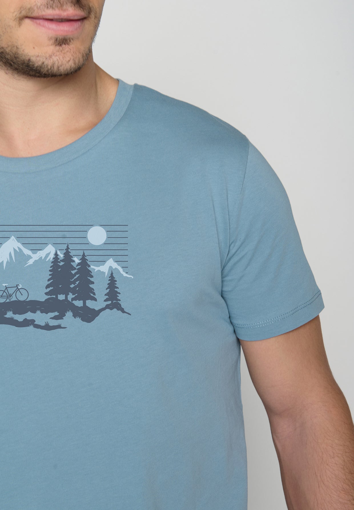 Blau:  Sportliches T-Shirt aus Bio-Baumwolle für Herren [19645]
