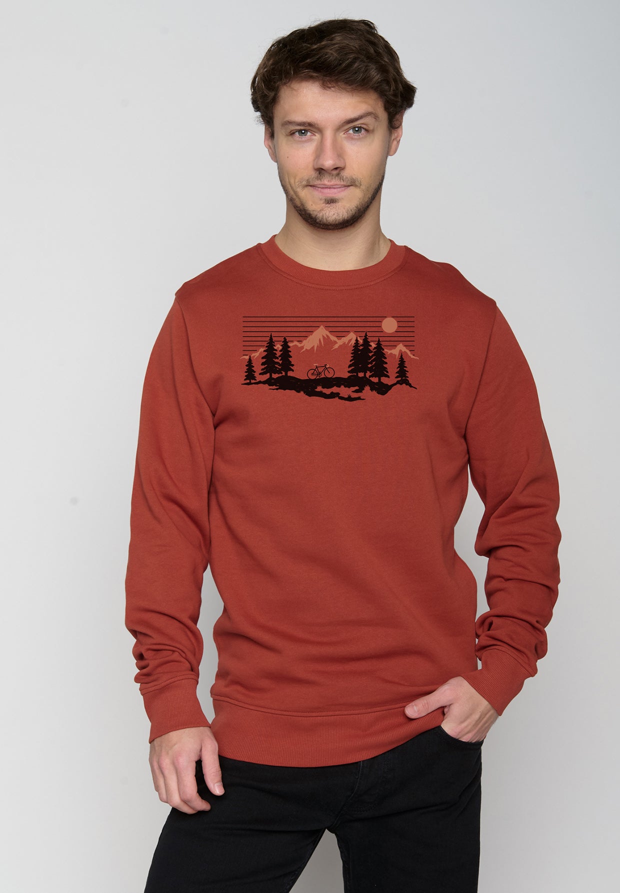 Dark Clay: Gemütliches Sweatshirt aus Bio-Baumwolle für Herren [19647]