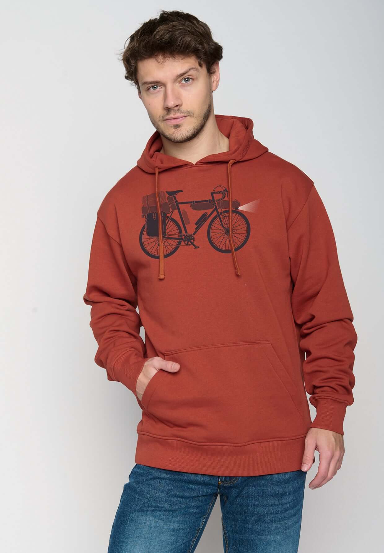 Dark Clay: Gemütlicher Hoodie aus Bio-Baumwolle für Herren [19653]