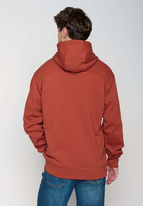 Dark Clay: Gemütlicher Hoodie aus Bio-Baumwolle für Herren [19654]
