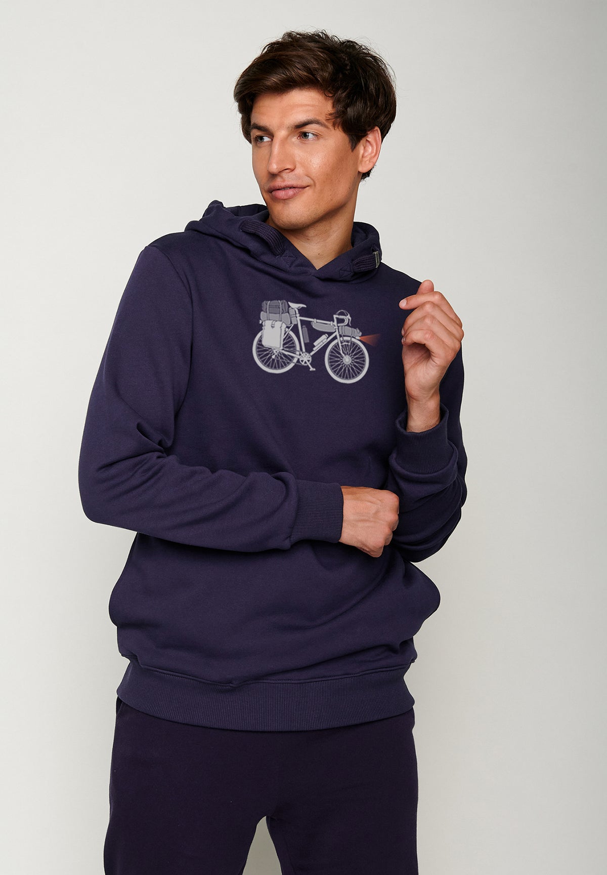 Blau:  Kuschliger Hoodie aus Bio-Baumwolle für Herren [19667]