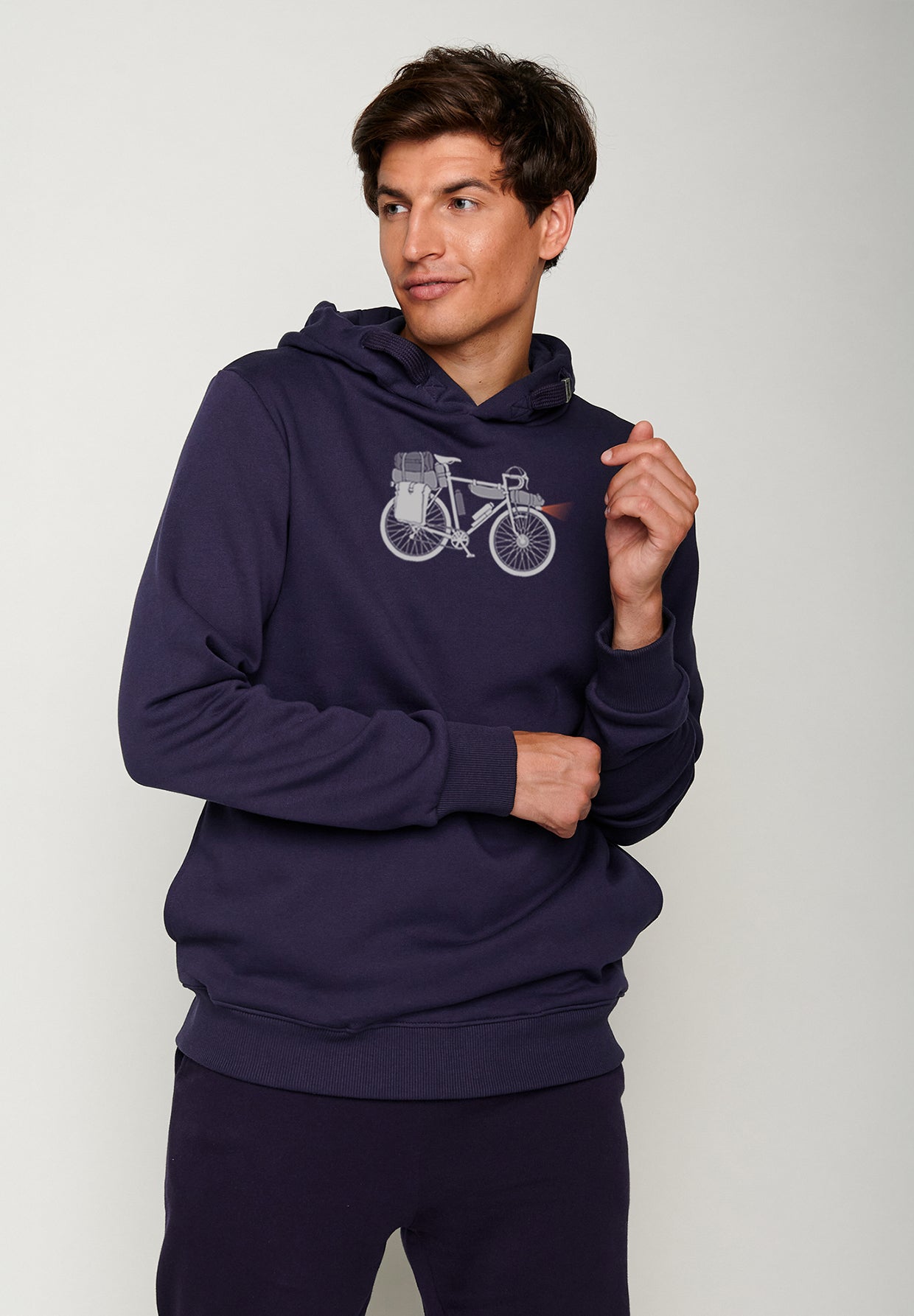 Blau:  Kuschliger Hoodie aus Bio-Baumwolle für Herren [19667]