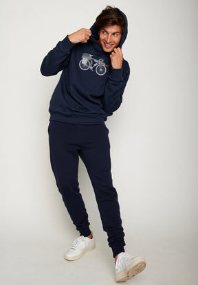 Blau:  Kuschliger Hoodie aus Bio-Baumwolle für Herren [19668]